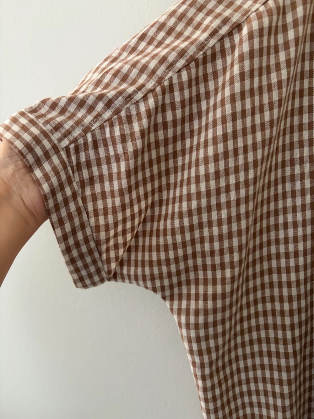 Max Studio London Gingham Linen blend Relaxed Linen Rayon Blouse Top Women’s L - Picture 5 of 15